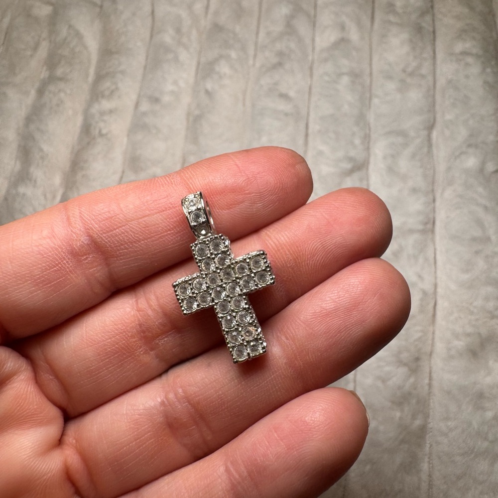 Swarovski Silver Crystal Cross Necklace